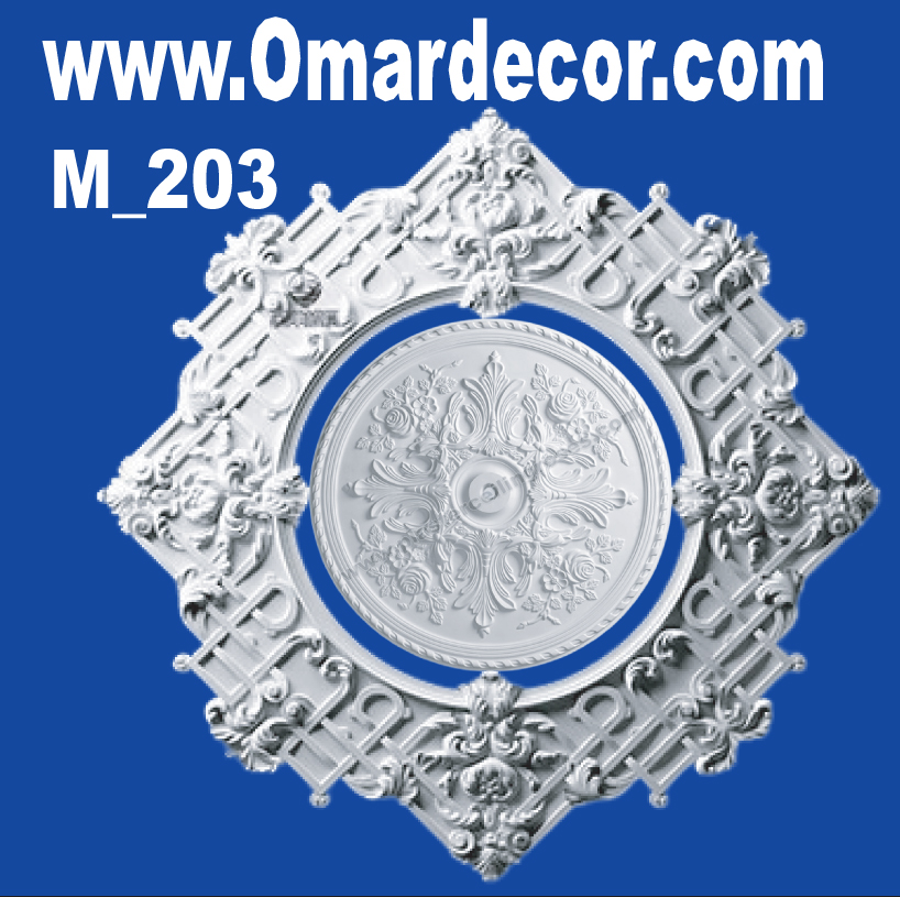 Gypsum ceiling Rose M_203 Upgrade Your Interior with a Stylish Gypsum Ceiling Rose Elegant & Affordable Décor